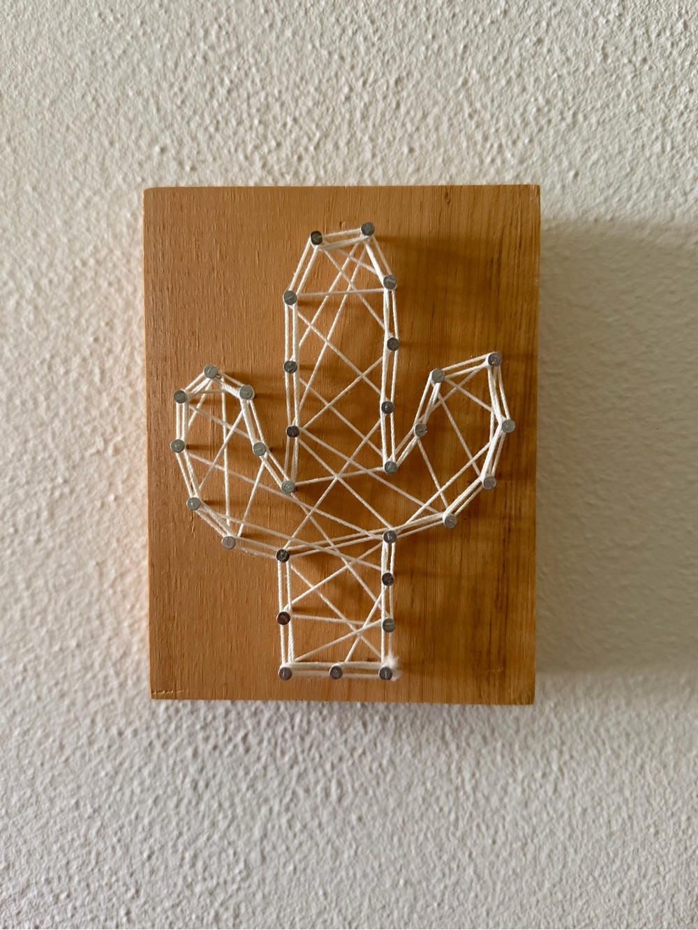 Cactus String Art Piece Wooden Plaque Decor by Arizona Craft Co.